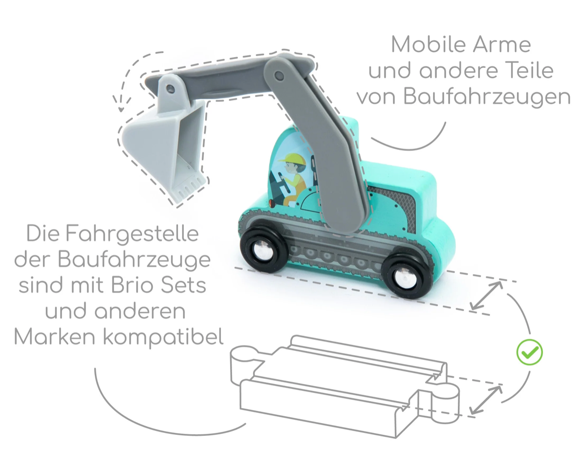 UMU Holz Baufahrzeuge Spielset