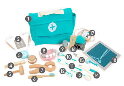 Wooden Doctor's Bag Playset turquoise