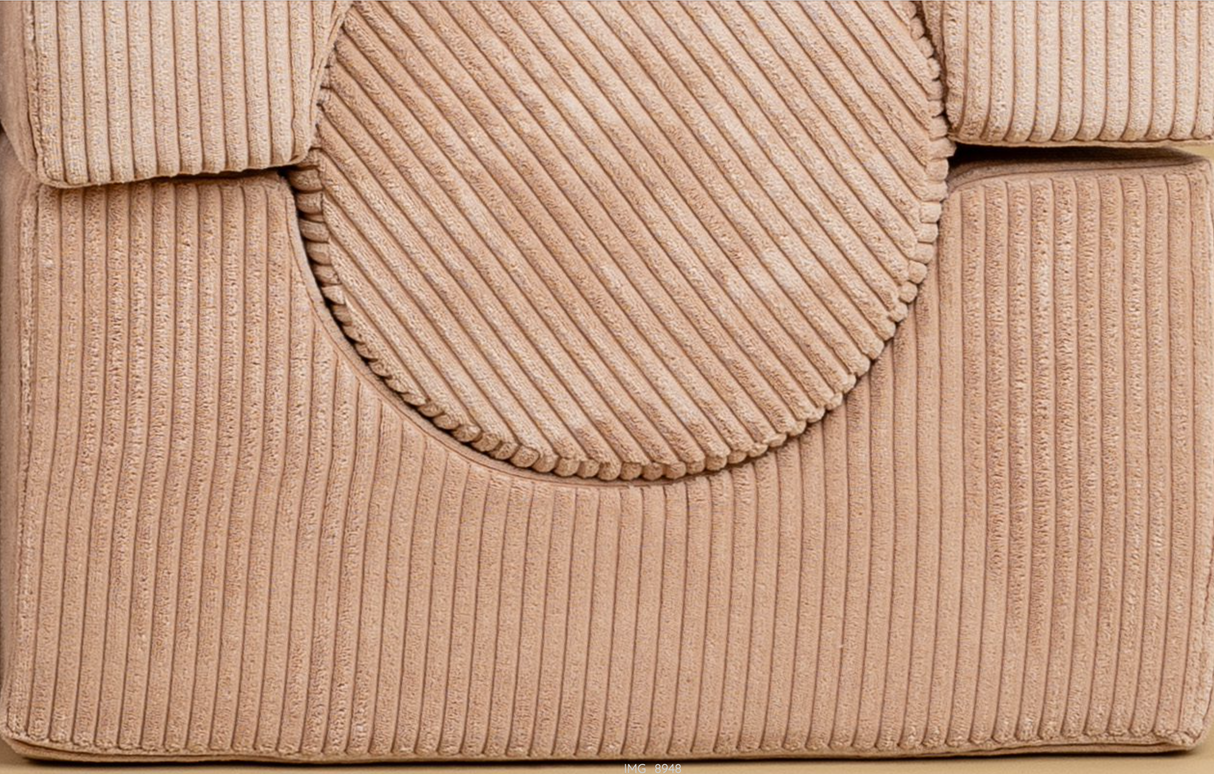 Ensemble de jeu en mousse esthétique en velours côtelé, aire de jeux pour enfants, 3 pièces - bleu