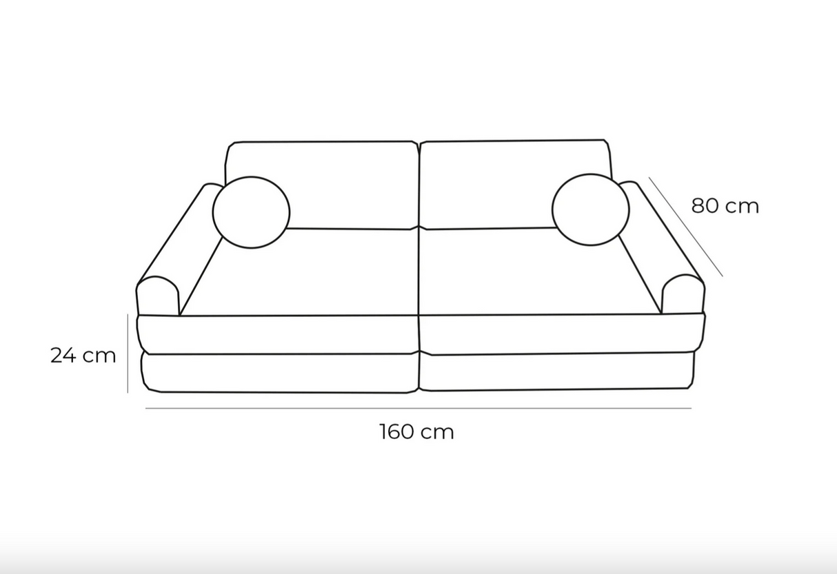 Premium-Spielsofa Cord - ecru