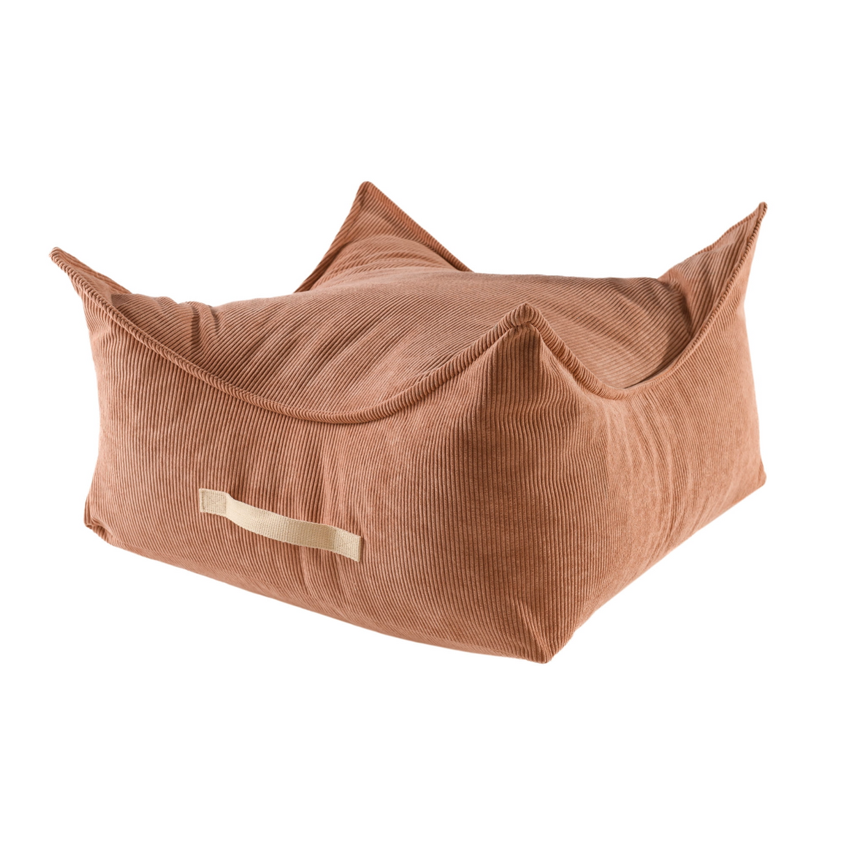 Kinder-Pouf Cord, quadratisch  - grau