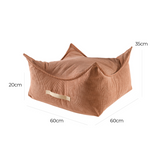Kinder-Pouf Cord, quadratisch - ziegelrot