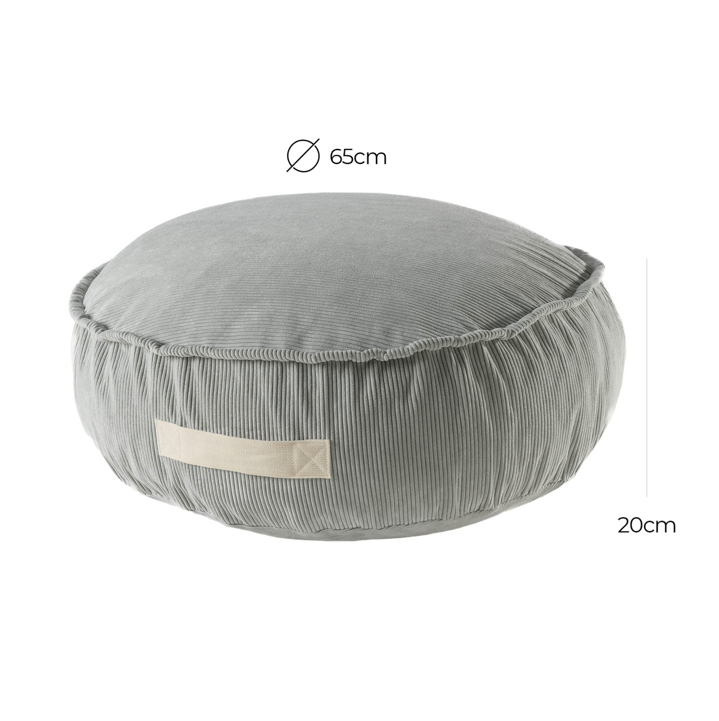 Round Children's Pouf Cord - sand