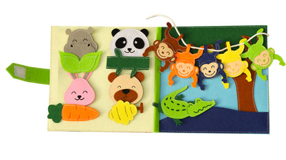 Montessori felt book jungle adventure, handmade