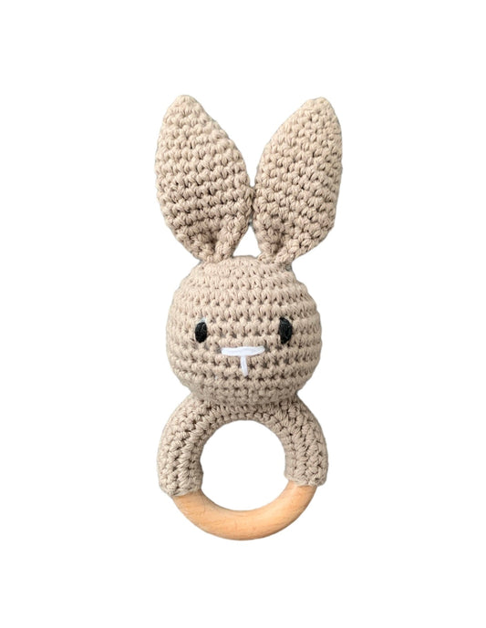 Hochet lapin marron