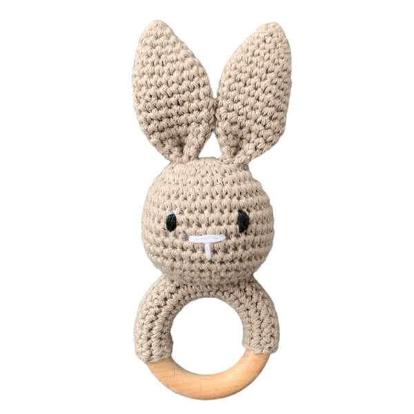 Hochet lapin marron