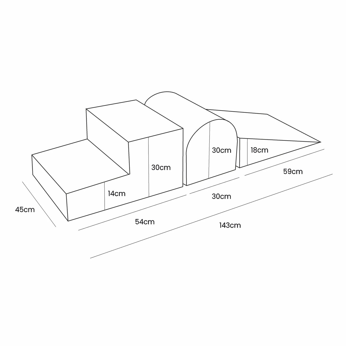 Ästhetisches Schaumspielset Velours, Kinderspielplatz, 3 Teile