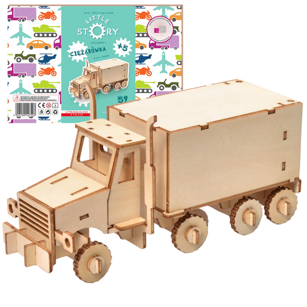 Puzzle en bois modèle 3D - Camion