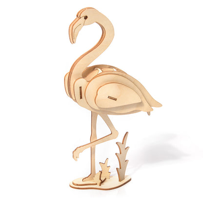 Holzpuzzle Model 3D - Flamingo