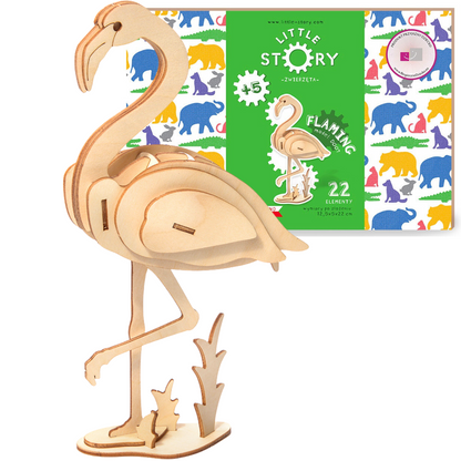 Holzpuzzle Model 3D - Flamingo