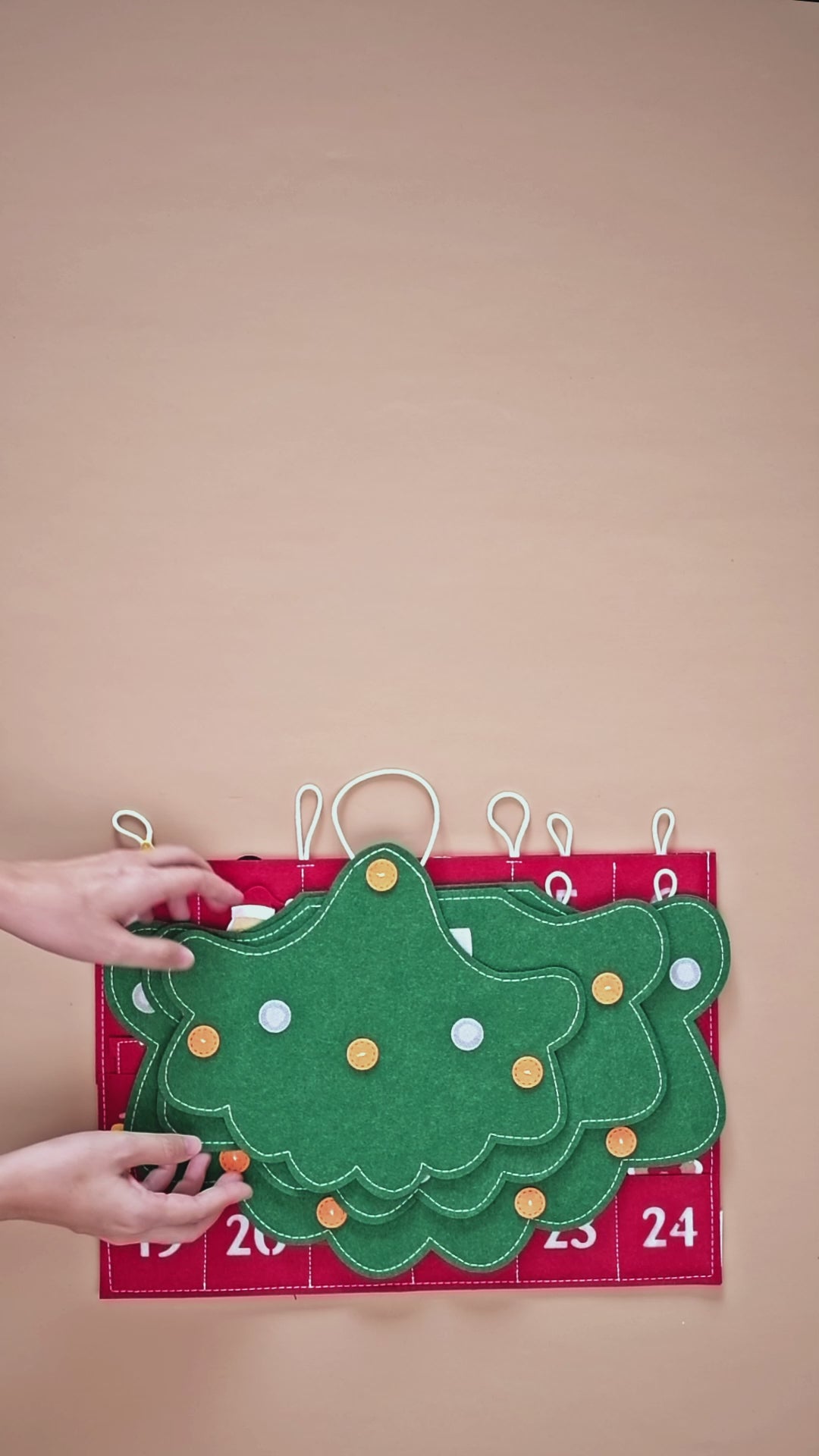 Christmas tree with felt advent calendar